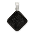 Sterling Silver Multicolor Dichroic Glass Diamond Shaped Pendant