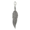 Sterling Silver Antiqued Feather Pendant