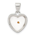 Sterling Silver Enameled with Mustard Seed Heart Pendant