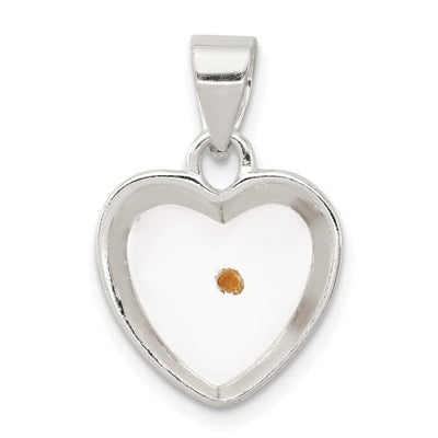 Sterling Silver Enameled with Mustard Seed Heart Pendant