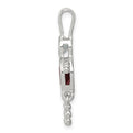 Sterling Silver CZ & July Glass Boy Pendant