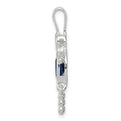 Sterling Silver CZ & September Glass Boy Pendant