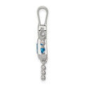 Sterling Silver CZ & December Glass Girl Pendant