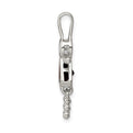 Sterling Silver CZ & January Glass Girl Pendant