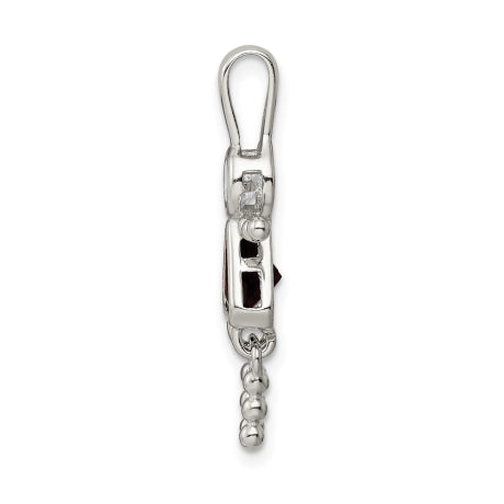 Sterling Silver CZ & January Glass Girl Pendant