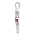 Sterling Silver CZ & July Glass Girl Pendant