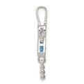 Sterling Silver CZ & March Glass Girl Pendant