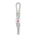 Sterling Silver CZ & October Pink CZ Girl Pendant