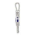 Sterling Silver CZ & September Glass Girl Pendant