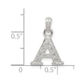Sterling Silver CZ Letter A Initial Pendant