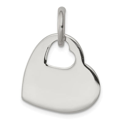 Sterling Silver Heart w/Cut Out Heart Charm