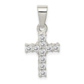 Sterling Silver CZ Cross Pendant