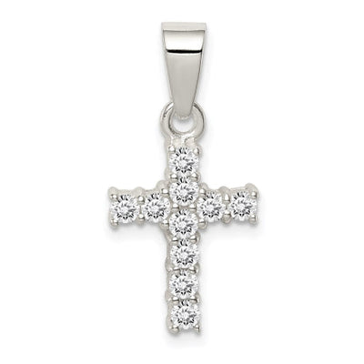 Sterling Silver CZ Cross Pendant