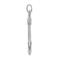 Sterling Silver Rhodium Plated Polished Anchor Charm