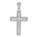 Sterling Silver Rhodium-plated Polished D/C Cross Pendant