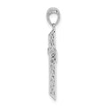 Sterling Silver Rhodium-plated Polished D/C Cross Pendant