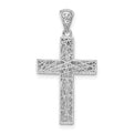 Sterling Silver Rhodium-plated Polished D/C Cross Pendant