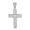 Sterling Silver Rhodium-plated Polished Cross Pendant