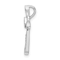 Sterling Silver Rhodium-plated CZ Cross Chain Slide