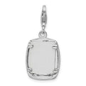 Amore La Vita Sterling Silver Rhodium-plated Polished My Baby Frame Charm with Fancy Lobster Clasp