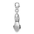 Amore La Vita Sterling Silver Rhodium-plated Polished 3-D Enameled High Heel Charm with Fancy Lobster Clasp