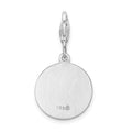 Amore La Vita Sterling Silver Rhodium-plated Polished Saint Christopher Medal Charm with Fancy Lobster Clasp