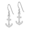 Sterling Silver Rhodium-plated Anchor Earrings