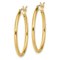 Sterling Silver Gold-Tone Polished 2x30mm Hoop Earrings