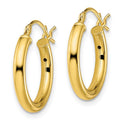 Sterling Silver Gold-Tone Polished 2.5x18mm Hoop Earrings