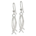 Sterling Silver Polished Curved Dangle Shepherd Hook Earrings