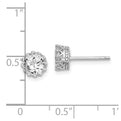 Sterling Silver Rhodium-plated 6mm Polished CZ Post Earrings