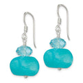 Sterling Silver Aquamarine Crystal and Blue Jade Earrings