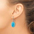 Sterling Silver Small Crack Aventurine Turquoise Tear Drop Earrings