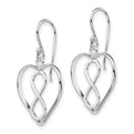 Sterling Silver Open Heart with Infinity Symbol Dangle Earrings