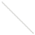 Sterling Silver 0.6mm Fancy Heart Link Anklet