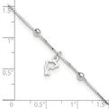 Sterling Silver Box Chain 9in Plus 1in Dolphin Anklet