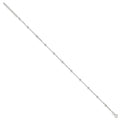 Sterling Silver 1mm Beaded Chain 9in Plus 1in ext. Anklet
