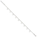 Sterling Silver Polished Hearts 9in Plus 1in Ext. Anklet