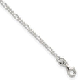 Sterling Silver D/C Polished Figaro 9in Plus 1in ext. Anklet