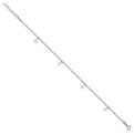 Sterling Silver Polished Star and Moon 9in Plus 1in Ext. Anklet