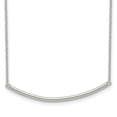 Sterling Silver Polished w/1 inch ext. Bar Necklace