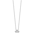 Sterling Silver Rhodium-plated CZ Crown w/2in ext. Necklace