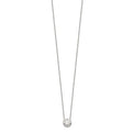 Sterling Silver Polished 9mm Bezel CZ Necklace