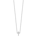 Sterling Silver Rhodium-plated CZ Cross w/2in ext. Necklace