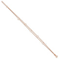 Sterling Silver Rose-tone Polished Heart 9in Plus 1in Anklet