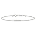 Sterling Silver Polished CZ Bar 9in Plus 1in Ext. Anklet