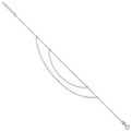 Sterling Silver Polished Multi-Strand 9in Plus 1 in Ext Anklet