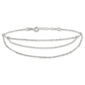 Sterling Silver Polished Multi-Strand 9in Plus 1 in Ext Anklet