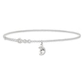 Sterling Silver Moon 10 inch Plus 1 inch ext. Anklet