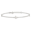 Sterling Silver Polished Butterfly 9in Plus 1in Ext Anklet